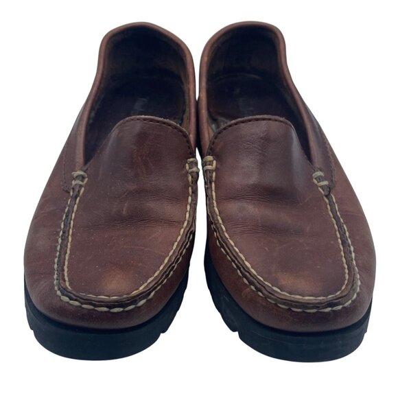 Timberland Leather Loafer Lug Sole Sz 6 Women's Brown VTG - Picture 2 of 9